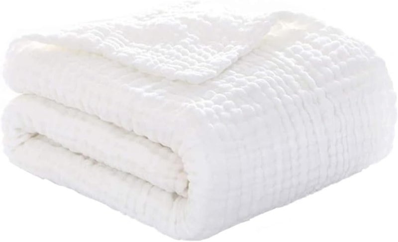 woobles Baby Bath Towel, 105x105cm 6-Ply Cotton Gauze Super Soft Bath Towels, Strong Absorbent Washcloths for Baby Newborn Kids (White) - Image 5